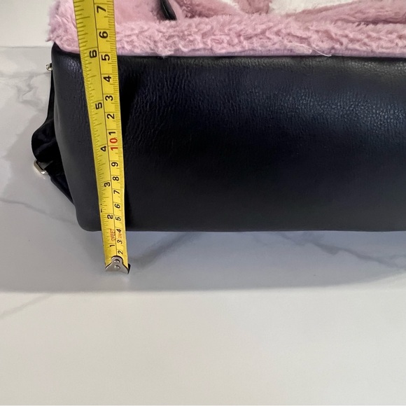 Betsey Johnson pink and black fuzzy backpack - Picture 6 of 11